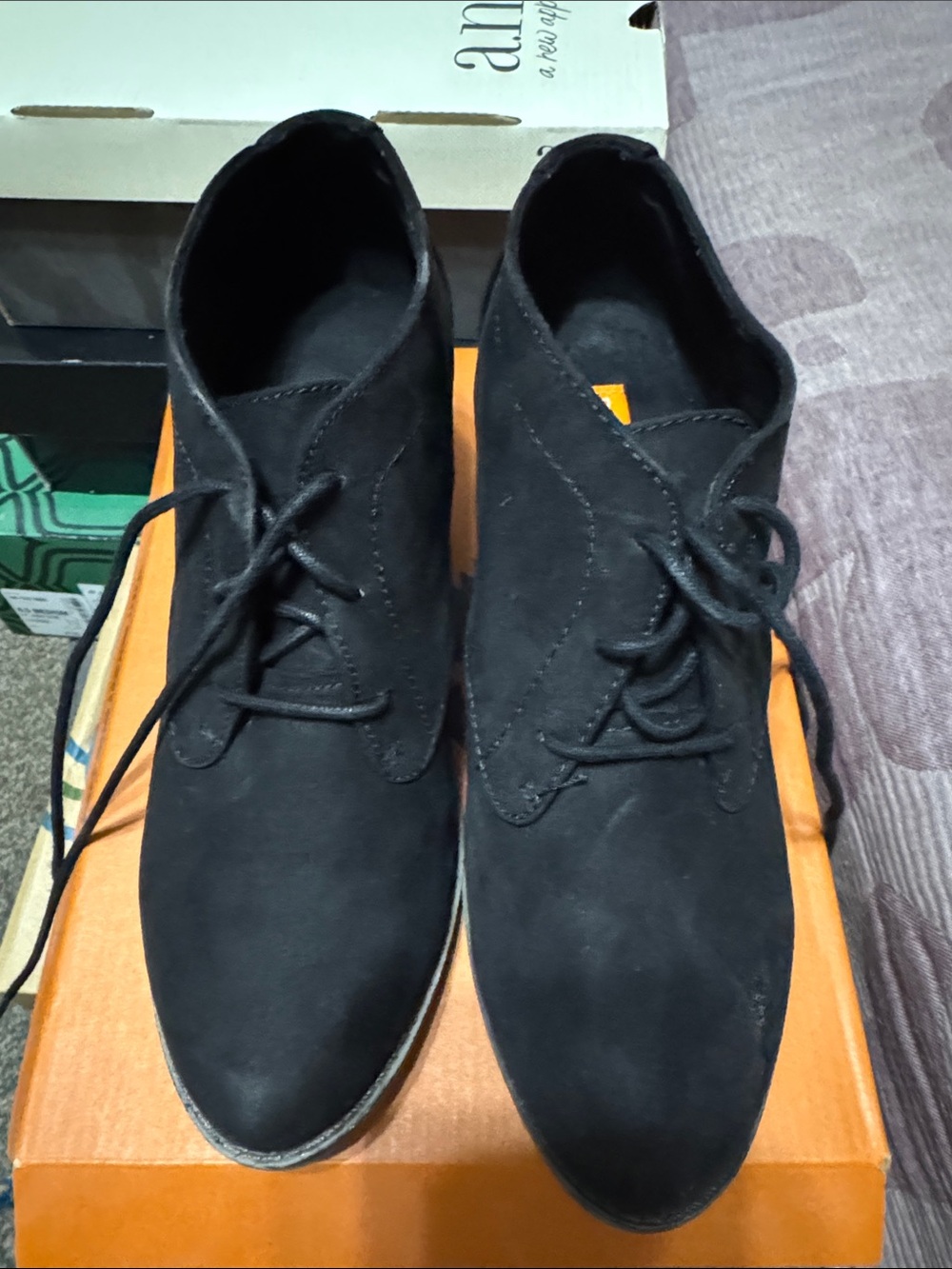 Rocket Dog Black Suede Heeled Ankle Boots